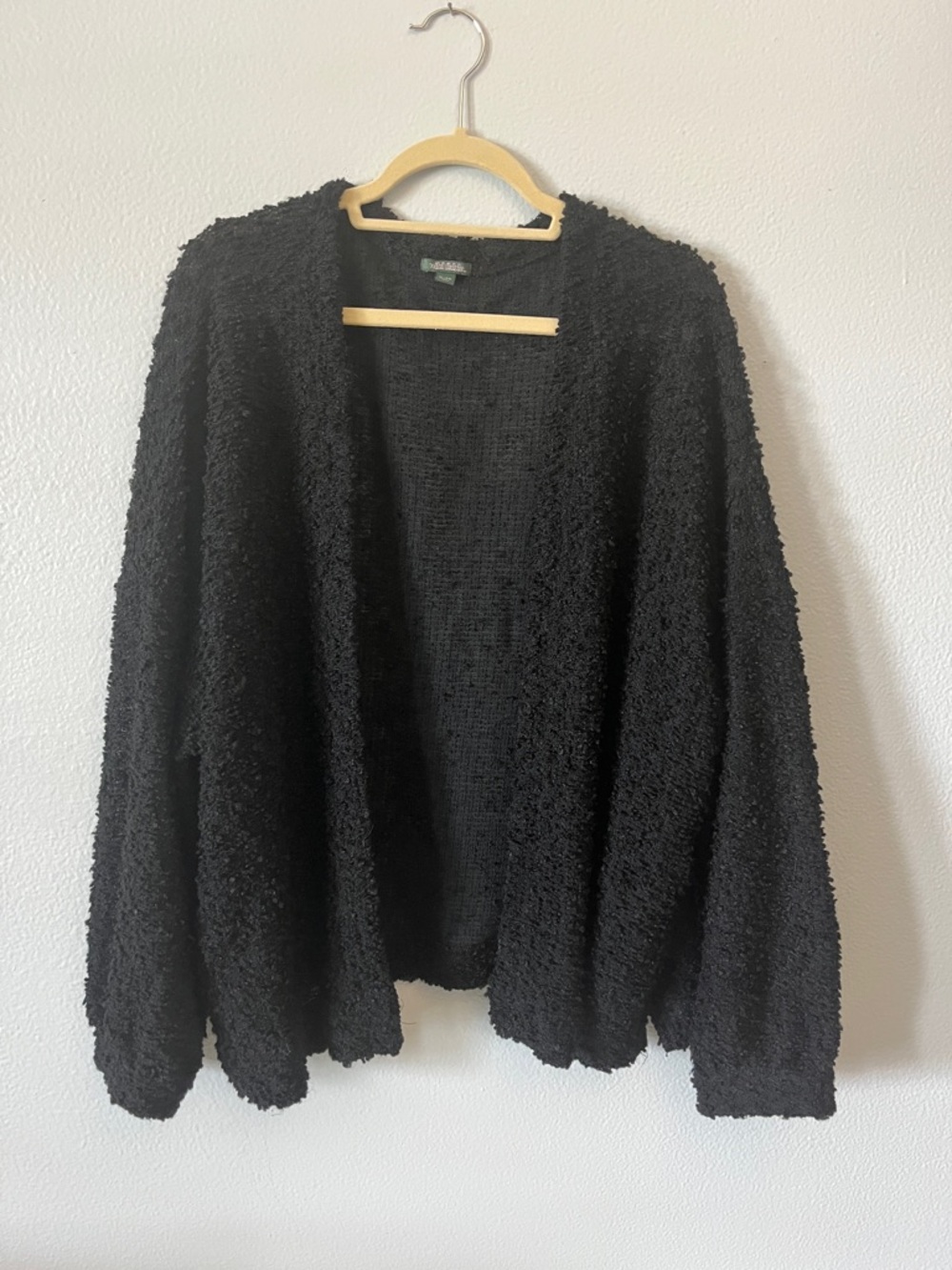 wild fable Black Plush Open-Front Cardigan